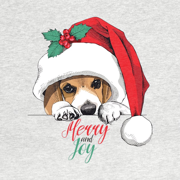 Beagle Dog Christmas Illustration by OrnamentallyYou